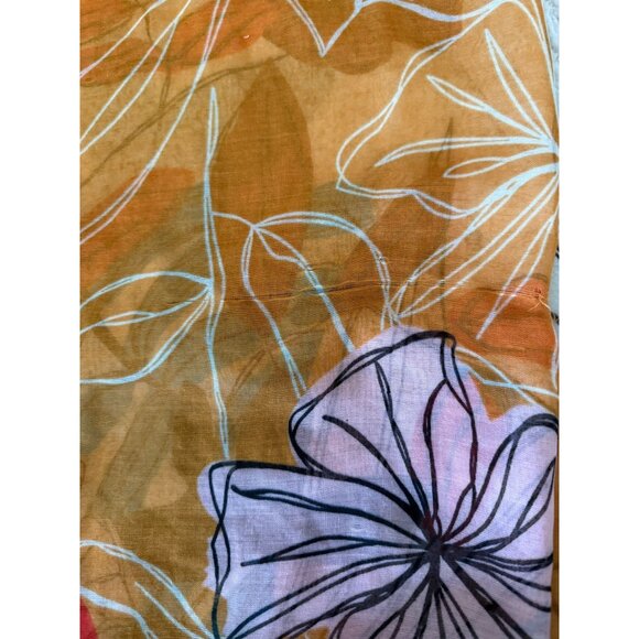 Floral Print Lightweight Wrap Scarf Swim Coverup Tropical Design 74 x 36 inches - Picture 8 of 10